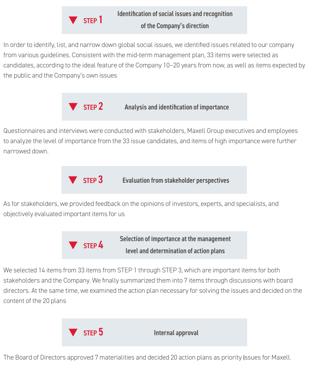 step Materiality Analysis Process