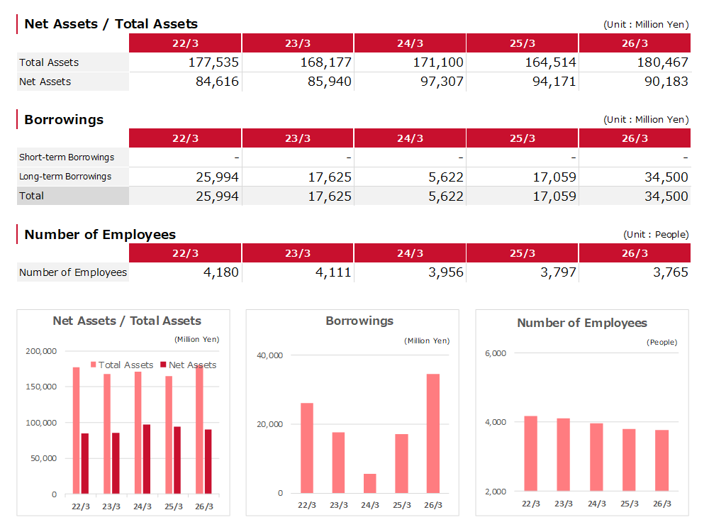 Net Assets Total Assets Borrowings Number of Employees